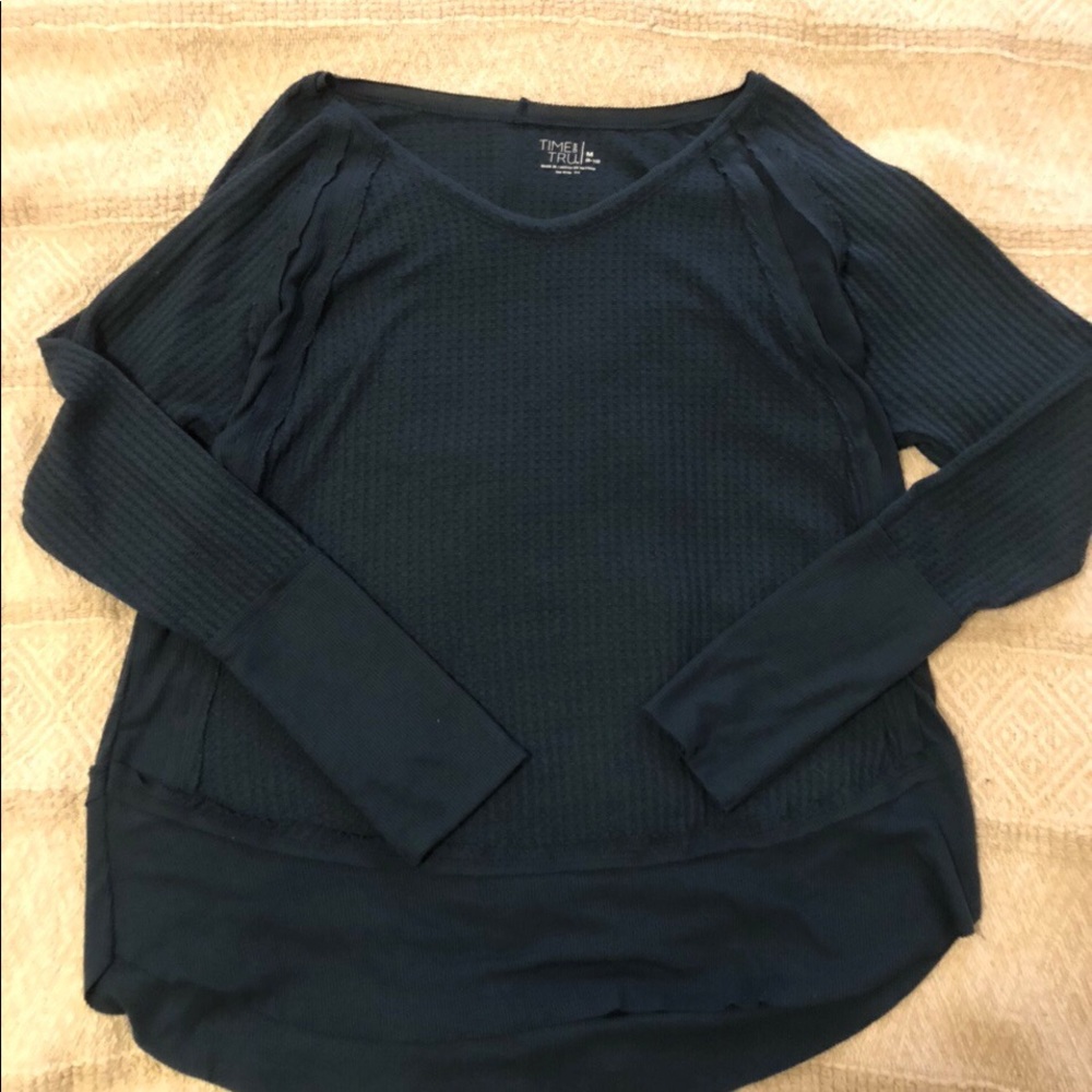 Tru Waffle Knit Long Sleeve in dark green